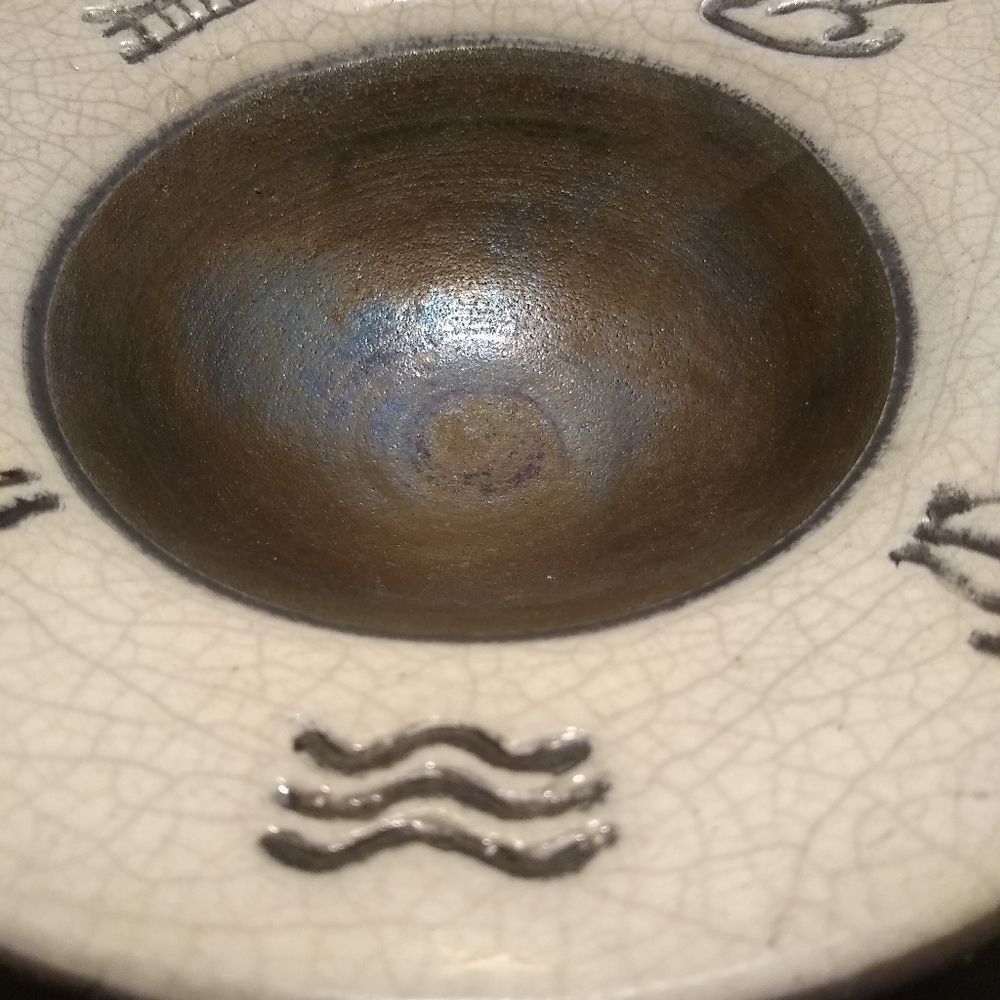 Chris Matti Raku Hawaiian Pottery Bowl HGT#1 - Picture 5 of 13